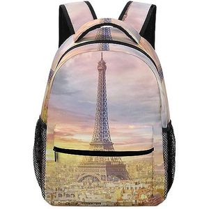 Parijs Eiffeltoren Art Mode Rugzak Lichtgewicht Rugzak Schouders Dagrugzak Voor Reizen Werk Kantoor Camping