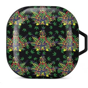 Onkruid hennep oordopjes hoesje compatibel met Samsung hard shell beschermhoes zwart stijl