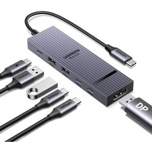 UGREEN Revodok DisplayPort USB C-hub 10 Gbps, dockingstation USB C met DP 4K@60Hz, USB 3.2-gegevenspoorten, PD 100 W snelladen, multiport-adapter compatibel met MacBook, iPad Pro, Surface Laptop enz.