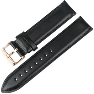 LQXHZ Horloge Accessoires Lederen Horlogebandje 16mm 17mm 18mm 19mm 20mm Horlogeband Compatibel Met DW Horlogeband (Color : Black-A-RG, Size : 18mm)