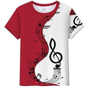 Herenshirt Met Korte Mouwen En Korte Mouwen, Ademend, Vrije Tijd, Muzieknoten, Strandshirt heren t-shirt(Rouge,4XL)