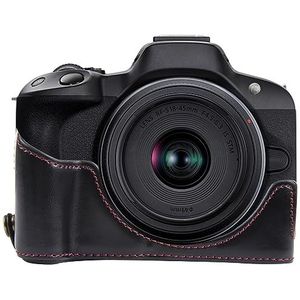 BZN for Canon EOS R50 1/4 inch Draad PU Lederen Camera Half Case Base (Zwart) (Groen) (Koffie) (Wit) (Bruin) (Color : Black)