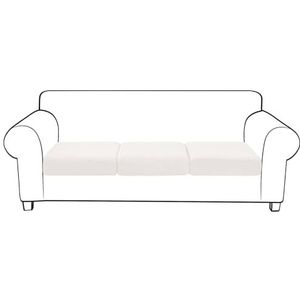 ZRCYXDW Stretch Sofa Zitkussen Hoezen, Spandex Sofa Zitkussen Hoes Verwijderbare Kussenhoes Elastische Onderkant Sofa Kussen Hoes Antislip Voor Sofa Lvorm-Wit-3-delige