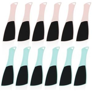 12 stuks voetvijl dubbelzijdige voetschraper dode huid voet rasp eeltverwijderaar pedicure gereedschap voor voetschrobber vijlen kit hielschraper (roze+groen)