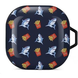Shark And Chips Oordopjes hoesje compatibel met Samsung Hard Shell Beschermhoes Zwart-stijl