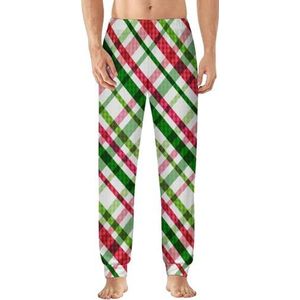 Kerst geruite pyjamabroek voor heren, zachte loungebodems, lichtgewicht slaapbroek