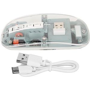 Draadloze Muis, Cool Clear Shell Lichtgewicht Laptopmuis voor Kantoor (Bonenpasta Groen)