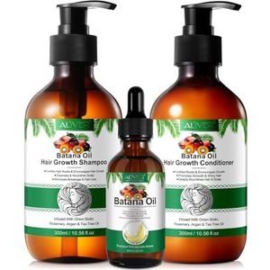 P-Beauty - Batana Olieshampoo Conditioner en Haarolie Set - Versterkt Haargroei - Intensieve Hydratatie - Regenereert Dun en Beschadigd Haar
