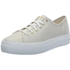 Keds Dames Triple Kick Canvas Sneaker, Goud Metallic Textiel, 39.5 EU