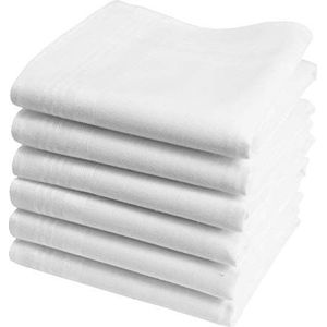 Hankiss - Witte Organische Stoffen Zakdoeken - Snow model - Klein Formaat 28cm - 6 Stuks - 100% GOTS-Gecertificeerd Katoen