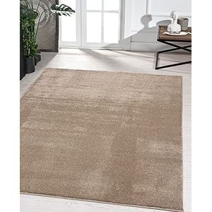 the carpet Marley elegant designertapijt voor de woonkamer, zacht en onderhoudsvriendelijk, laagpolig woonkamertapijt in taupe, tapijt 160 x 230 cm