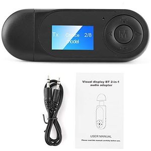Bluetooth-audioadapter, professionele Bluetooth 5.0-audioadapter Draadloze zender Ontvanger met LCD-scherm voor auto PC Bedrade luidspreker 3.5
