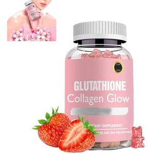 Glutathione Collagen Glow Gummies,Glutathione Collagen Gummies for Women, Glow Beauty Collagen Gummies, 60/120 Pcs Glutathione Collagen Gummies for Women (1 Bottles)