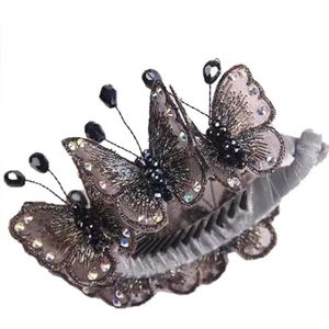 Mode Eenvoudige Strass Paardenstaart Houder Creatieve Vlinder Decoratieve Elegante Casual Clip Haar Broodje