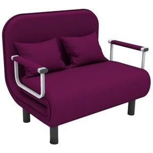 FZDZ —Opvouwbare Ottomaanse slaapbank, 3-in-1 multifunctionele bank gastbank, 5-snelheidsaanpassing, armleuning vrije tijd luie sofa stoel roze (kleur: paars, maat: 100 cm)