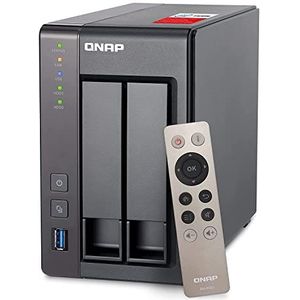 QNAP TS-251+-2G 2 Bay Desktop High-performance NAS Enclosure - 2 GB RAM, Intel Celeron 2.0 GHz Quad Core Processor, Black