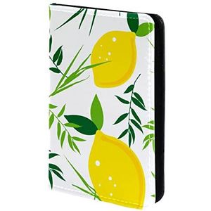 Paspoorthouder, paspoorthoes, paspoortportemonnee, reisbenodigdheden geel fruit citroen (4), Meerkleurig, 11.5x16.5cm/4.5x6.5 in