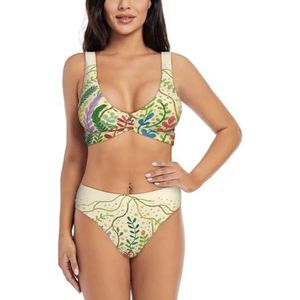 Zelinge Bikinitop met wikkelvoorkant en hoog getailleerde onderdeel, sportieve 2-delige badpakken met twist-front badpak S-XXL