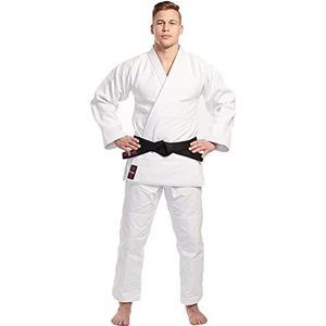 VADER Sport Student Judo Gi voor Kinderen/Volwassenen Judo Suits 100% Katoen Judo Kamino BJJ Uniform Middle-Weight 365gsm Wit Training Judogi met Gratis Witte Riem, Wit, 6/ 190CM