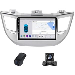 Carplay autoradio 2 Din geldt voor Hyundai Tucson 3 2015-2018 met Android Auto Bluetooth 9inch touchscreen autoradio met FM-radio/RDS DSP GPS stuurwielbediening+achteruitrijcamera(B,C10)