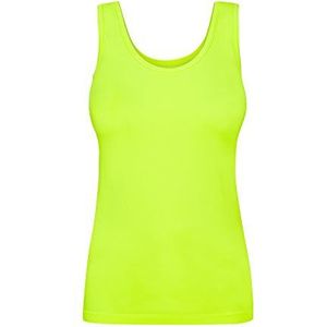Assoluta Dames sport tank top shirt in neon kleuren groen oranje roze geel, neongeel, XL