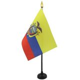 Ecuador Table Vlag 15x10 cm - Ecuadorian Desk Vlag 15 x 10 cm - gouden speerblad - AZ FLAG