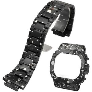 Aluminium Horlogekast Bezel Conversie Horlogeband Armband Strap Fit for Casio Fit for G-Shock DW5600E GW-B5600 GWM5610 (Color : Black set, Size : 5600 Series)