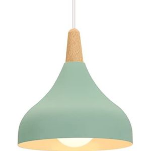 iDEGU Kroonluchter hanglamp retro hanglamp moderne druppelstijl hoed plafondlamp E27 metaal hanglamp voor slaapkamer eetkamer keuken Ø 20 cm (groen 1 stuk)
