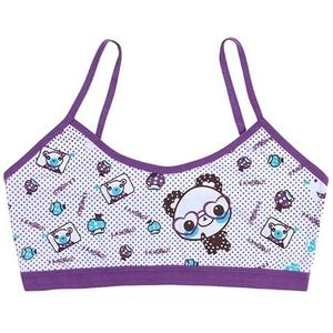 XIGAWAY Tiener Meisjes Training BH Kids Ondergoed Katoen Cartoon Panda Kleine Jonge School Kinderen Vest Bras Kind Onderkleding, Paars, One Size