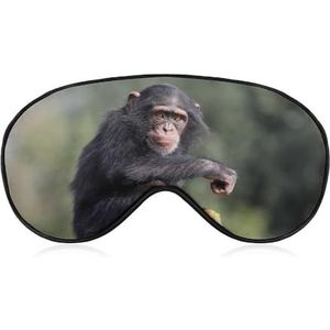 Portret van chimpansee in habitat slaapmasker met verstelbare riem, comfortabel zacht oogmasker slaaphulp, lichtblokkerende oogmaskers
