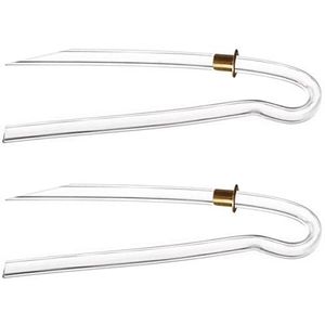 BOBOZHONG Gehoorapparaatbuizen, 2 stuks voorgevormde AHO-earmold-slang, 3,6 x 2 mm, vervangende buis voor hoortoestellen met metalen slot, gehoorversterkers, oorbuizen met de meeste merken