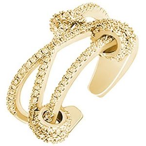 OLACD Vrouwen Koper Strass Joint Ring - Glanzende Verstelbare Mode Open Ring voor Decoratie Prom Lady Sieraden, Eén maat, Rubber