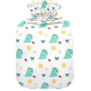 LI ZHI XIN PVC warmwaterkruik met fluwelen deksel 1L 2L kleine middelgrote schattige dinosaurus patroon