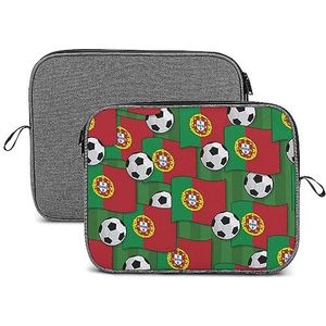 Portugal Voetbal Voetbal Patroon Laptop Sleeve Case Beschermende Notebook Draagtas Reizen Aktetas 14 inch