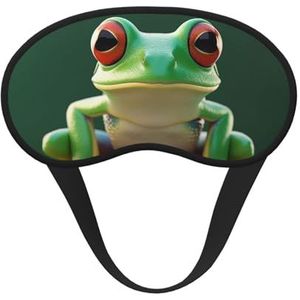 Slaapmasker voor zijslaper, zijden slaapmasker met elastische band, super zachte oogslaapschaduwhoes, groen, grappige kikker, verduistering, nachtblinddoek voor vrouwen en mannen, reizen