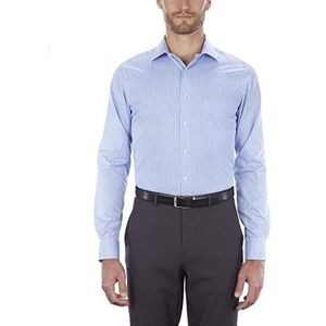 Van Heusen Heren Overhemd Regular Fit Flex Kraag Geruit, Blauw, 16"" Neck 34""-35"" Sleeve