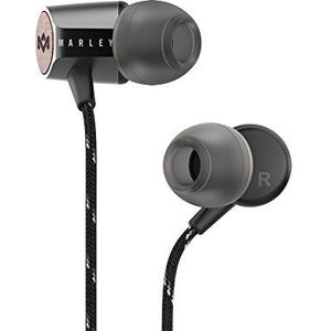 House of Marley Uplift 2.0 - geluidsisolerende in-ear hoofdtelefoon, 9 mm driver, microfoon, bediening met 1 knop, duurzame materialen, verschillende oordopjes, Signature Black