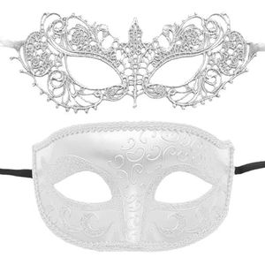 Maskerade maskers voor paar vrouw kant mannen PP cosplay kostuum carnaval prom feest persoonlijkheid hoofdtooi maskers maskerade masker (kleur: wit)