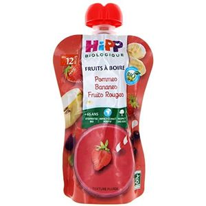 HiPP Fruit om te drinken, appel, banaan, rode vruchten, vanaf 12 maanden, biologisch, 120 ml