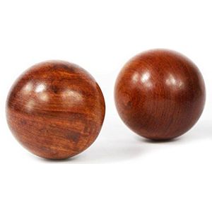 UOOOM Set van 2 houten massageballen voor handmassage gezondheidszorg bal (diameter 50 mm)