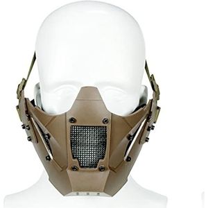 Opvouwbare Half-face Airsoft Stalen Gaasafdekking, Militair Tactisch Beschermingsmasker For Het Ondergezicht, Kan Worden Gebruikt Met Tactische Helm (Color : T)