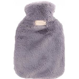 Mini warmwaterkruik, warmwaterkruik 800 ml warmwaterkruik in de winter om warm en zacht te blijven in de winter (maat: paars) (Maat: diepgrijs)