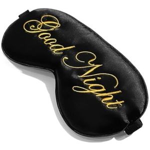 2 stuks slaap zijden masker met verstelbare bandjes voor slapen gezwollen ogen kap schaduw verlichting reizen goede nacht dutten voor slapen (zwart)