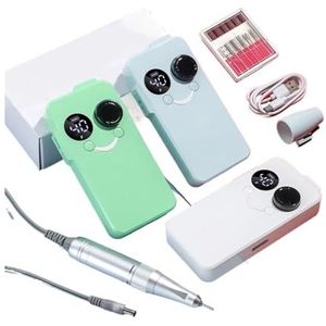 40000 RPM nagellakmachine, hoge snelheid elektrische nagelboorset met nagelschuurmachine hoofdgereedschap, manicure polijstmachine nagelsalon(DMJ-BY02-Green-USB)