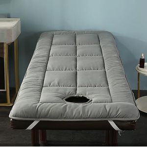 LXJDDLD lash bed matras topper,spa bedmatras met gezichtsademhalingsgat,massagetafel matrasbeschermer met vierkante/ronde/trapeziumvormige kop,Spons Antislipmassageaccessoires,Gray s,80x190cm