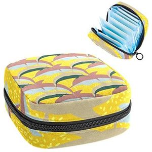 Periode Pouch Draagbare Tampon Opbergtas,Tampon Houder voor Portemonnee Vrouwelijke Product Organizer,Dolfijnen onder water, Meerkleurig, 4.7x6.6x6.6 in/12x17x17 cm