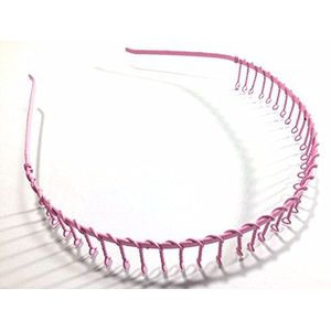 niavida insteek-haarband metaal met gedraaide metalen tanden - kleur naar keuze roze