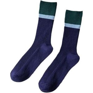 YIJIANUO Contrasterende kleur sokken, vrouwen high-top gestapelde sokken, Koreaanse versie herfst en winter katoenen sokken, Blauw, One size