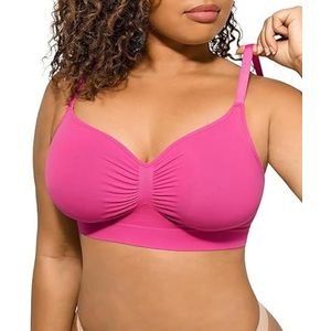 Draadloze Sculpt-bh Met Volledige Dekking Voor Dames, Verstelbare Bandjes En Naadloze Ondersteuning(Pink,XX-Large)