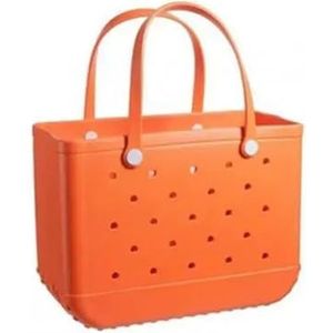 Strandtas Siliconen mand met zand Waterdichte reistas Zanddichte handtas Multifunctionele opbergtas for bootzwembad Sportschool (Color : Orange, Size : 38 13 32CM)